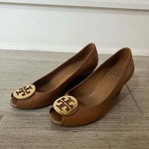 Tory Burch Nude Wedges with Embellishment